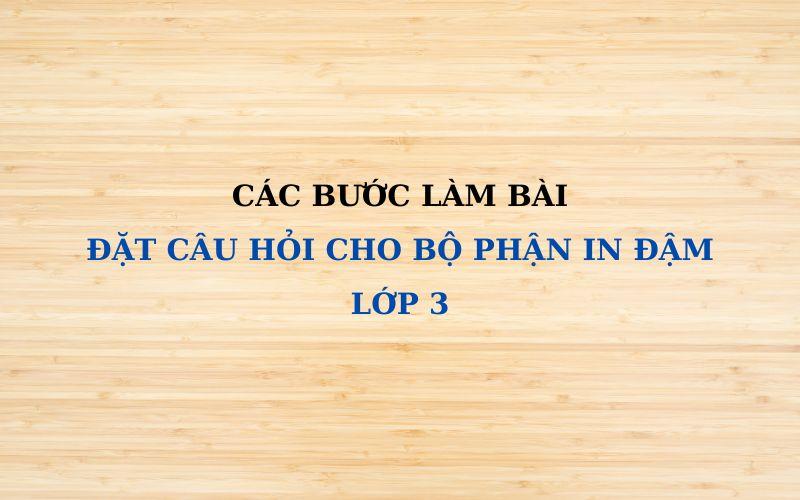 Cách làm bài đặt câu hỏi cho bộ phận in đậm lớp 3. (Ảnh: Monkey)