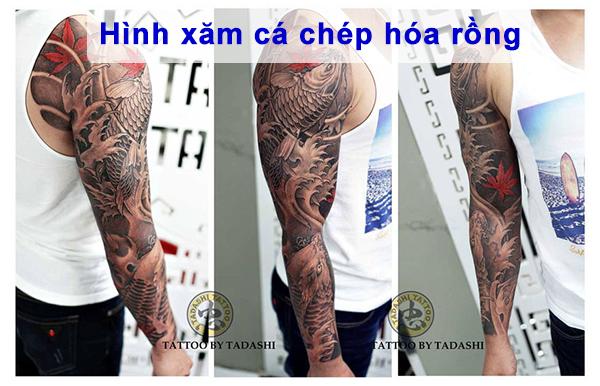 hình xăm cá chép hóa rồng đẹp cho nam