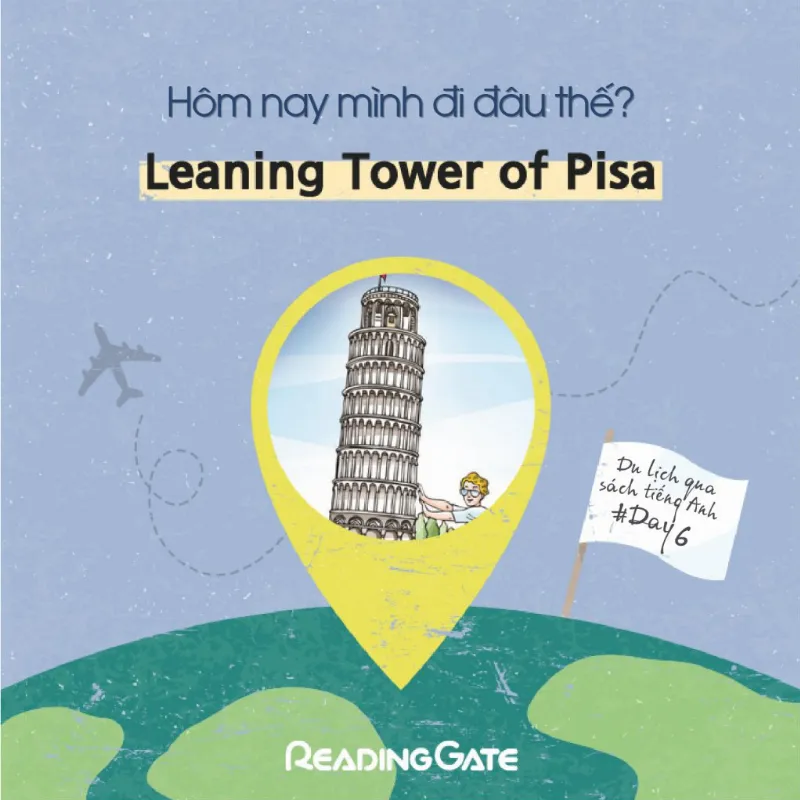 Khám phá tháp nghiêng Pisa qua ebook tiếng Anh