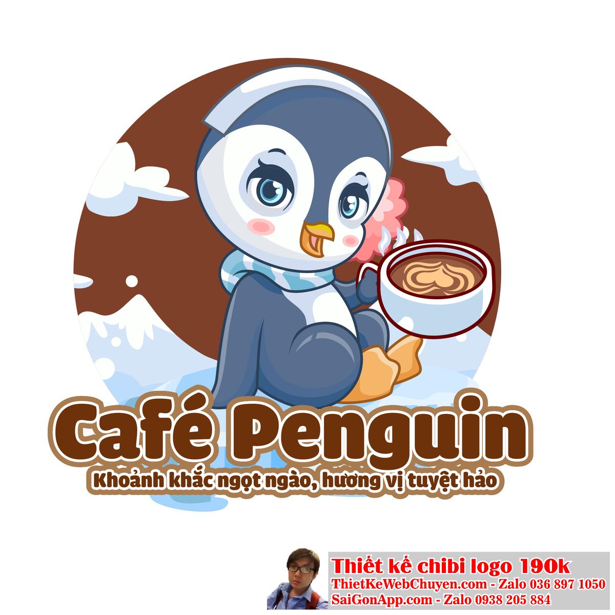 Chim Cánh Cụt Chibi trong logo có thể tạo ra sự thân thiện và gần gũi với khách hàng.