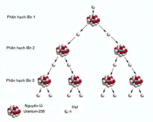 Sơ đồ phản ứng phân hạch tỏa năng lượng